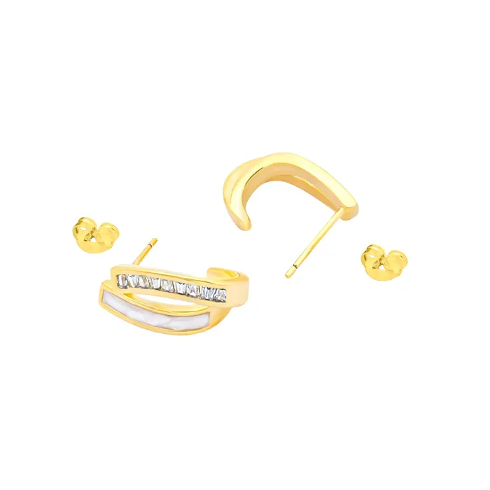 Yellow Chimes Earrings Yellow Chimes Earrings for Women and Girls Studs for Women Gold Toned Fish Tail Shaped Pearl Stud Earrings Birthday Gift for girls and women Anniversary Gift for Wife