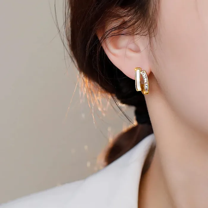 Yellow Chimes Earrings Yellow Chimes Earrings for Women and Girls Studs for Women Gold Toned Fish Tail Shaped Pearl Stud Earrings Birthday Gift for girls and women Anniversary Gift for Wife