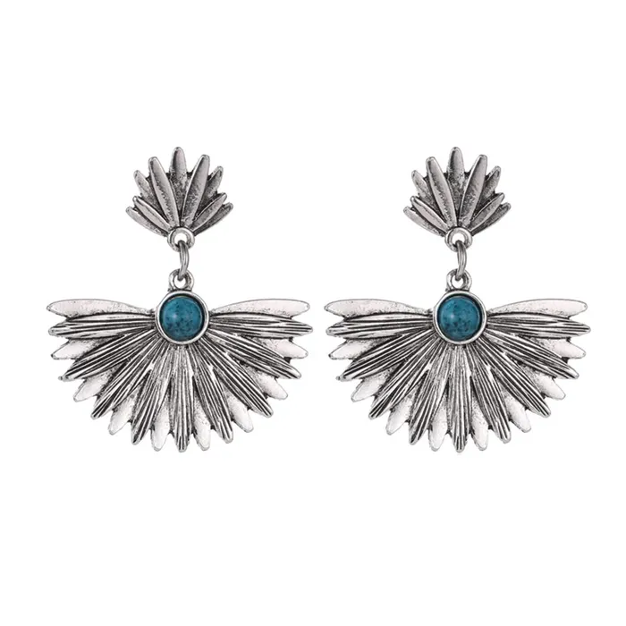 Yellow Chimes Earrings Yellow Chimes Earrings For Women Silver Toned Floral Designed Blue Stone Studded EyeCatching Drop Earrings For Women and Girls