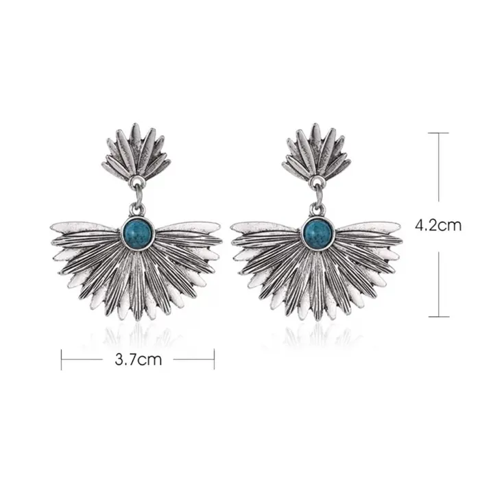 Yellow Chimes Earrings Yellow Chimes Earrings For Women Silver Toned Floral Designed Blue Stone Studded EyeCatching Drop Earrings For Women and Girls