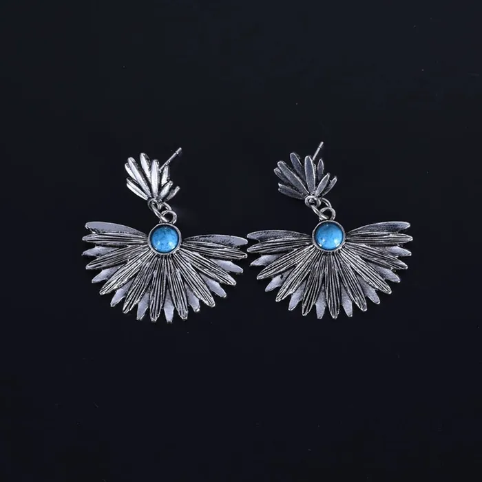 Yellow Chimes Earrings Yellow Chimes Earrings For Women Silver Toned Floral Designed Blue Stone Studded EyeCatching Drop Earrings For Women and Girls
