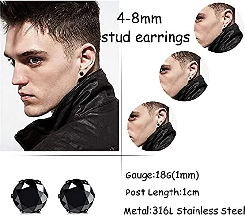 Yellow Chimes Earrings Yellow Chimes Elegant Latest Fashion Combo of Three pairs Stainless Steel Crystal Silver Black Studs Hoops Earrings for Women and Girls Medium YCFJER405CRYSHBNDL