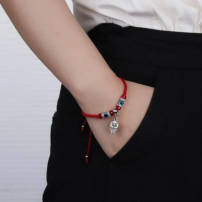 Yellow Chimes Earrings Yellow Chimes Evil Eye Bracelet for Women Combo of 3 PCs Evil Eye Beads Red Threaded Adjustable Unisex Bracelet for Men and Women