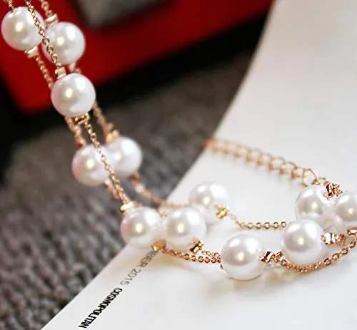 Yellow Chimes Earrings Yellow Chimes Exclusive Fresh Water Pearl Multi String Bracelet for Women and Girls