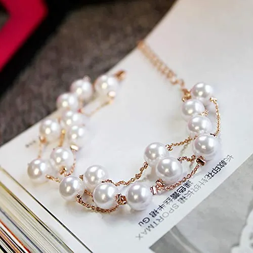 Yellow Chimes Earrings Yellow Chimes Exclusive Fresh Water Pearl Multi String Bracelet for Women and Girls