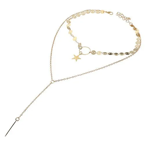 Yellow Chimes Earrings Yellow Chimes Fashion Collection Fancy Party Ware Choker Necklace Goldplated Plated Stainless Steel Necklace for Women And Girls