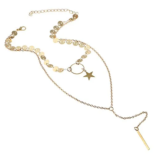 Yellow Chimes Earrings Yellow Chimes Fashion Collection Fancy Party Ware Choker Necklace Goldplated Plated Stainless Steel Necklace for Women And Girls
