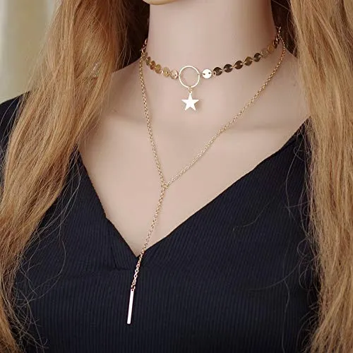 Yellow Chimes Earrings Yellow Chimes Fashion Collection Fancy Party Ware Choker Necklace Goldplated Plated Stainless Steel Necklace for Women And Girls