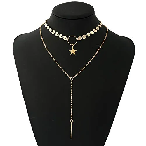 Yellow Chimes Earrings Yellow Chimes Fashion Collection Fancy Party Ware Choker Necklace Goldplated Plated Stainless Steel Necklace for Women And Girls