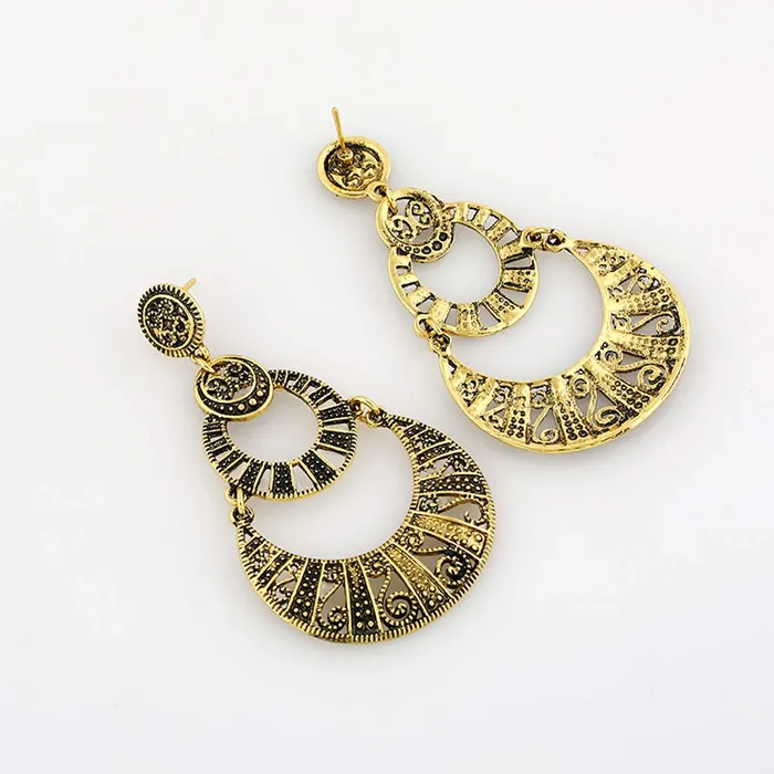 Yellow Chimes Earrings Yellow Chimes Golden Oxidized Alloy Chandbali Earring for Women Girls