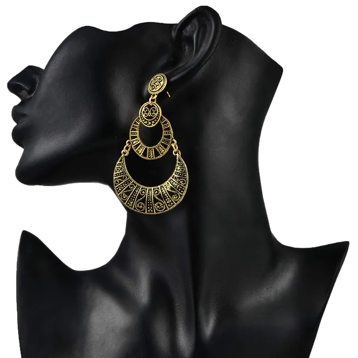 Yellow Chimes Earrings Yellow Chimes Golden Oxidized Alloy Chandbali Earring for Women Girls