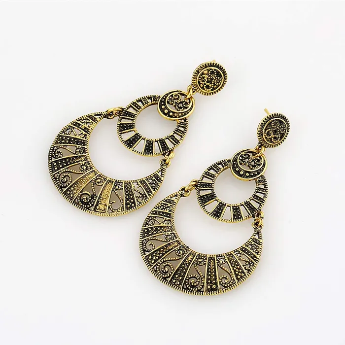Yellow Chimes Earrings Yellow Chimes Golden Oxidized Alloy Chandbali Earring for Women Girls