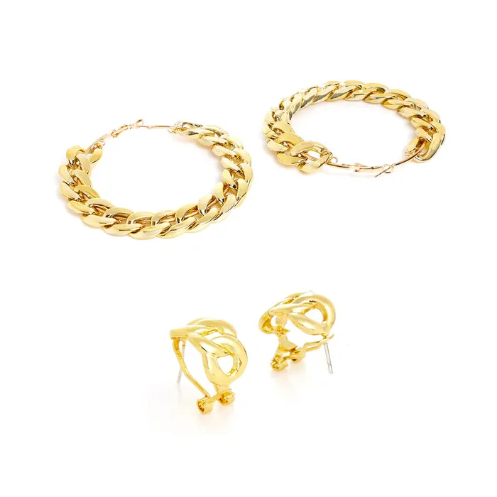 Yellow Chimes Earrings Yellow Chimes Hoop Earrings for Women Combo Of 2 Pairs Fashion Collection Gold Plated Clip On Hoop Earrings for Women and Girls