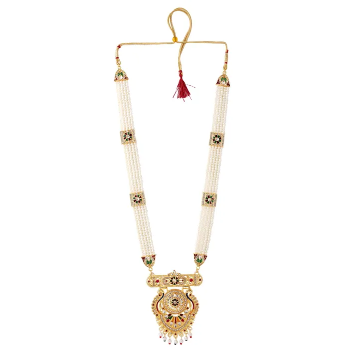Yellow Chimes Earrings Yellow Chimes Jewellery Set for Women and Girls Beads Necklace Set Gold Plated peacock Designed Beads Beaded Necklace Set Birthday Gift for girls and women Anniversary Gift for Wife