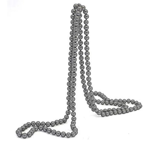 Yellow Chimes Earrings Yellow Chimes Latest Fashion Pearl Multilayer Long Necklace for Women Girls Grey