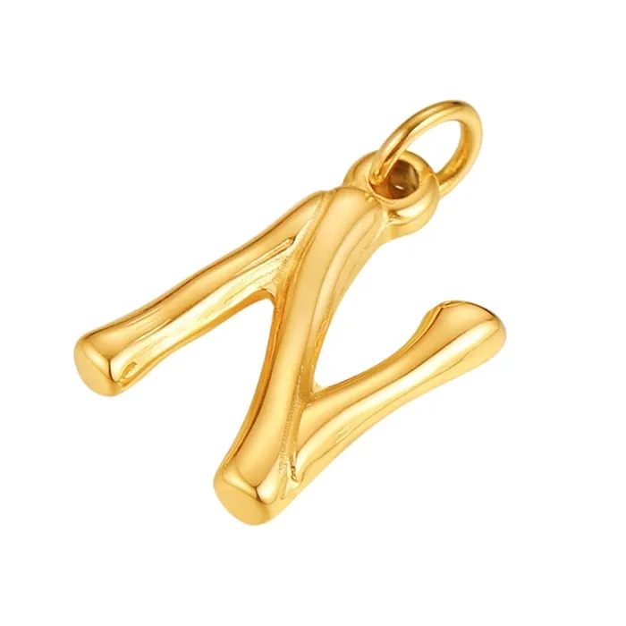 Yellow Chimes Earrings Yellow Chimes Latest Fashion Stainless Steel 18K Gold Plated Initial Pendant with Alphabet N for Women and Girls Medium Model YCFJPDN363INIGL