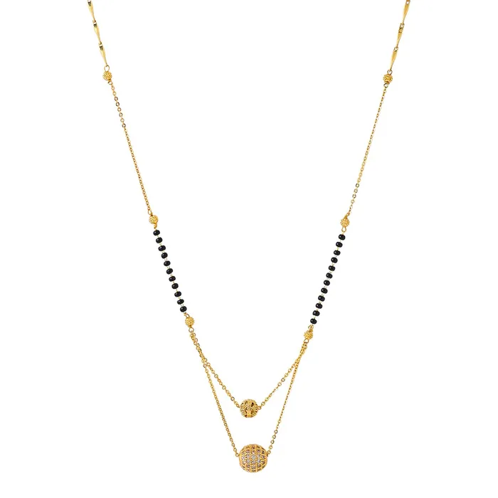 Yellow Chimes Earrings Yellow Chimes Nekclace for Women Gold Toned Crystal Studded Dual Ball Charm and Beads Chain Designed Necklace for Women and Girls