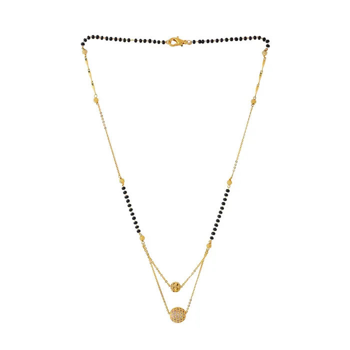 Yellow Chimes Earrings Yellow Chimes Nekclace for Women Gold Toned Crystal Studded Dual Ball Charm and Beads Chain Designed Necklace for Women and Girls