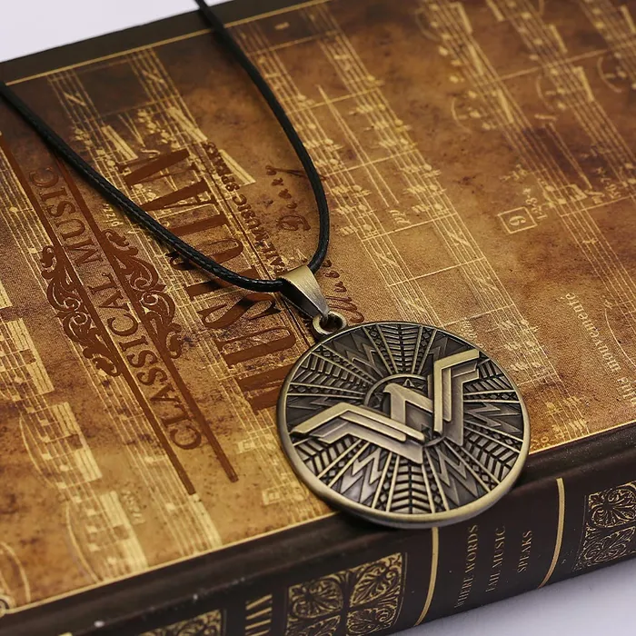 Yellow Chimes Earrings Yellow Chimes Pendant for Girls Wonder Woman Symbol Locket Rope Pendant Necklace for Women and Girls
