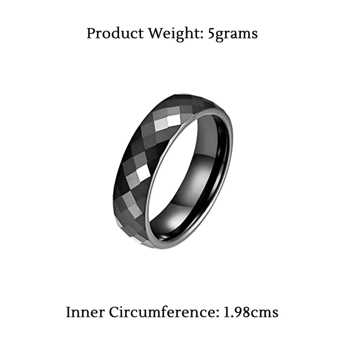 Yellow Chimes Earrings Yellow Chimes Rings for Men Black Band Ring Stainless Steel Ceramic Top Design Band Ring for Men and Boys 8