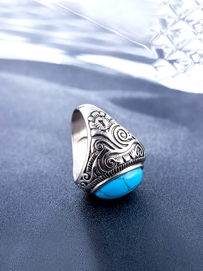 Yellow Chimes Earrings Yellow Chimes Rings for Men Stylish Smooth Finished Steel Black Silver Blue Stoned Multicolor Band Ring for Men and Boys Size 11