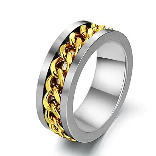 Yellow Chimes Earrings Yellow Chimes Rings for Men Tough Dude Chain Ring Stainless Steel Golden Chain Rings for Men and Boys Yellow Chimes Earrings Yellow Chimes Rings for Men Tough Dude Chain Ring Stainless Steel Golden Chain Rings for Men and Boys
