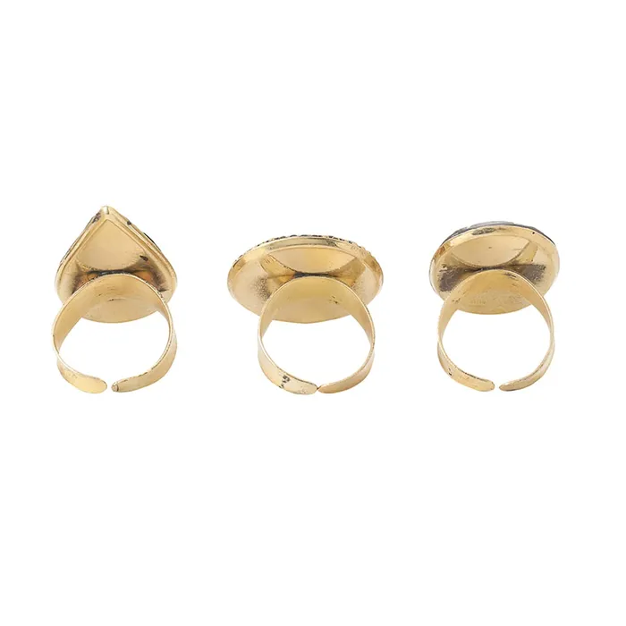 Yellow Chimes Earrings Yellow Chimes Rings for Women and Girls Laac Rings Gold Tone Laac Desiged set of 5pcs Rings Birthday Gift for girls and women Anniversary Gift for Wife