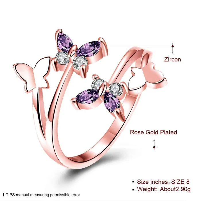 Yellow Chimes Earrings Yellow Chimes Rings for Women Crystal Butterfly Ring Rosegold Plated Adjustable Ring for Women and Girls