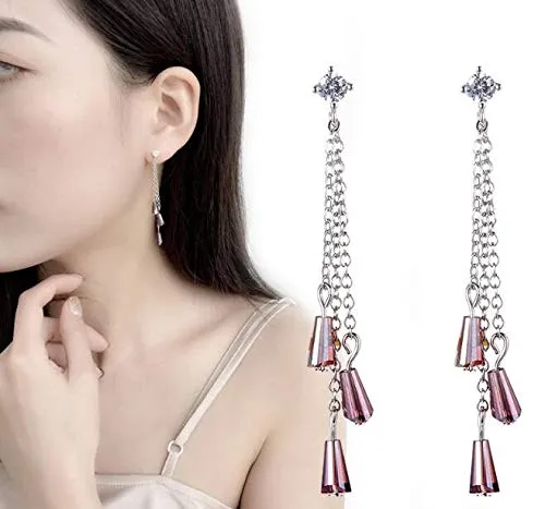 Yellow Chimes Earrings Yellow Chimes Stylish Designer Range Crystal Bells Danglers Earring for Women Girls