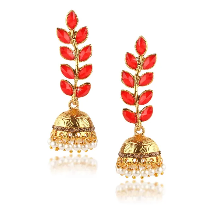Yellow Chimes Earrings Yellow Chimes Stylish Wine Traditional Jhumka Red Golden Earrings for Women and Girls Yellow Chimes Earrings Yellow Chimes Stylish Wine Traditional Jhumka Red Golden Earrings for Women and Girls