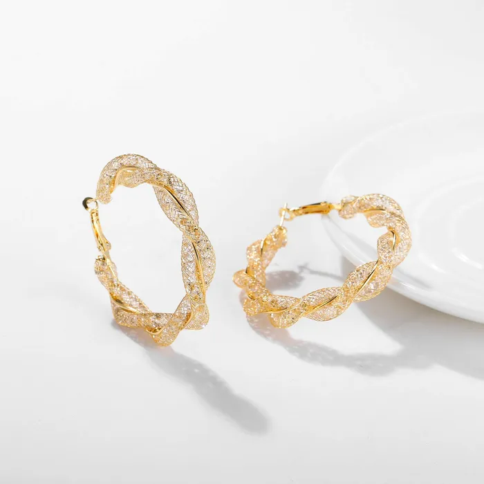 Yellow Chimes Earrings Yellow Chimes Trendy Collection Stylish Design Sparkling Big Circle Party Wear Gold Silver Plated Hoop Earrings for Womenand Girls Golden Crystal Hoop