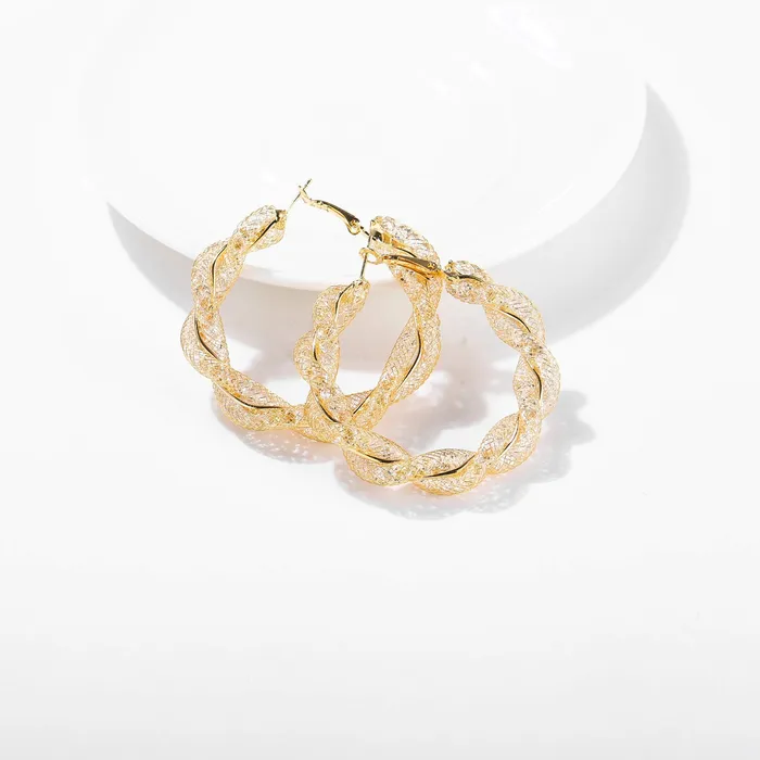 Yellow Chimes Earrings Yellow Chimes Trendy Collection Stylish Design Sparkling Big Circle Party Wear Gold Silver Plated Hoop Earrings for Womenand Girls Golden Crystal Hoop