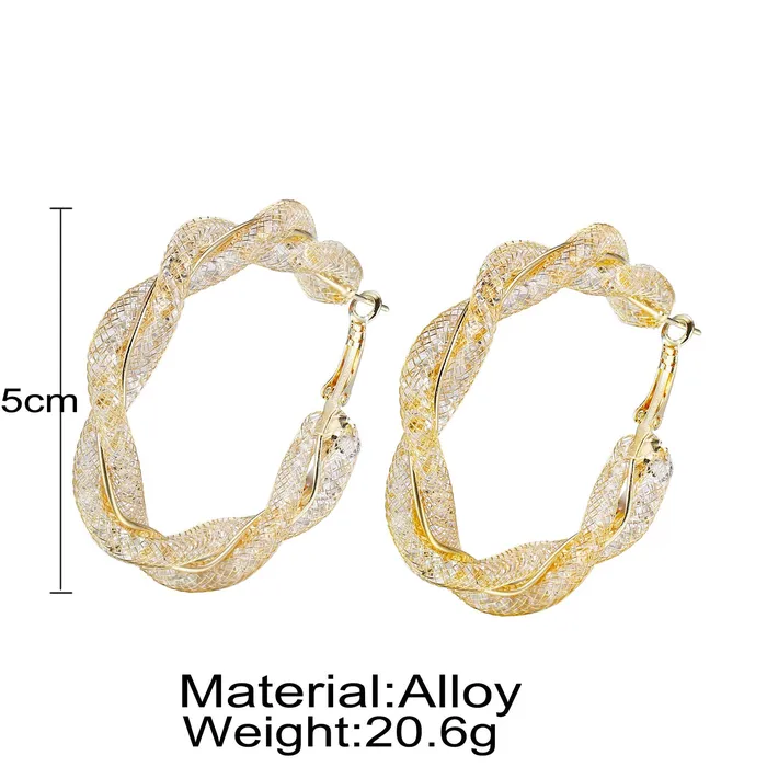 Yellow Chimes Earrings Yellow Chimes Trendy Collection Stylish Design Sparkling Big Circle Party Wear Gold Silver Plated Hoop Earrings for Womenand Girls Golden Crystal Hoop