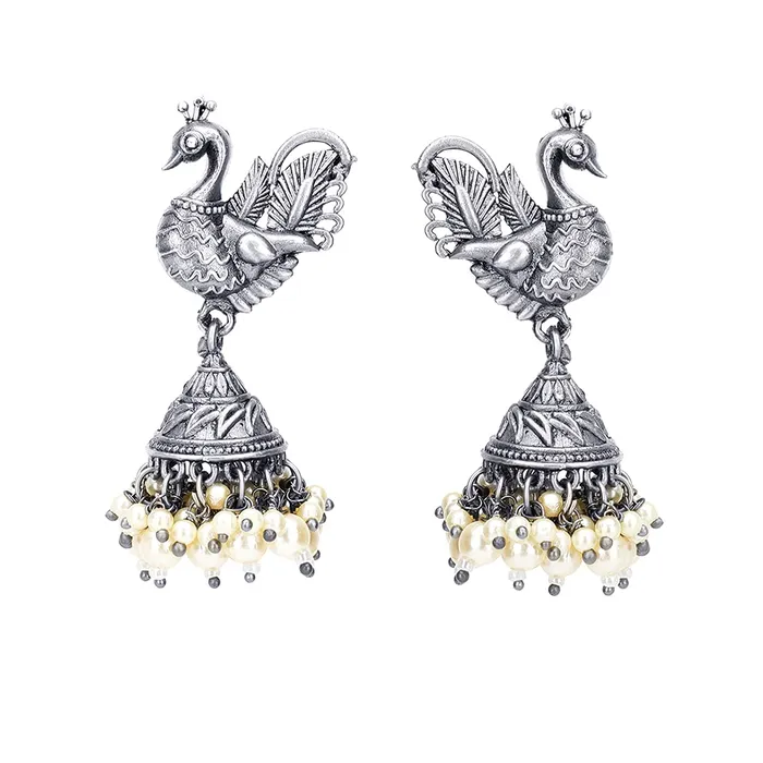 Yellow Chimes Ethnic German Silver Oxidised Peacock Design Pearl Traditional Jhumka Earrings for Women And Girls Medium Model Number YCTJER5OXDPKPRLSL Yellow Chimes Rings Yellow Chimes Ethnic German Silver Oxidised Peacock Design Pearl Traditional Jhumka Earrings for Women And Girls Medium Model Number YCTJER5OXDPKPRLSL Yellow Chimes Rings