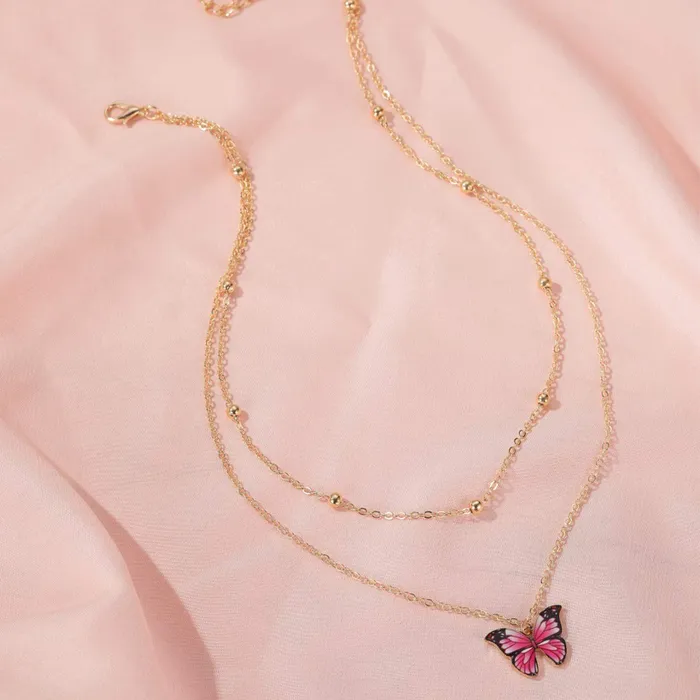 Yellow Chimes Fashion Jewellery Set for Women Gold Plated Purple Butterfly Pendant Set with Drop Earrings for Women and Girls Yellow Chimes Earrings