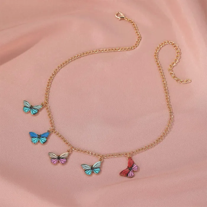 Yellow Chimes Fashion Jewellery Set for Women Gold Plated Purple Butterfly Pendant Set with Drop Earrings for Women and Girls Yellow Chimes Earrings