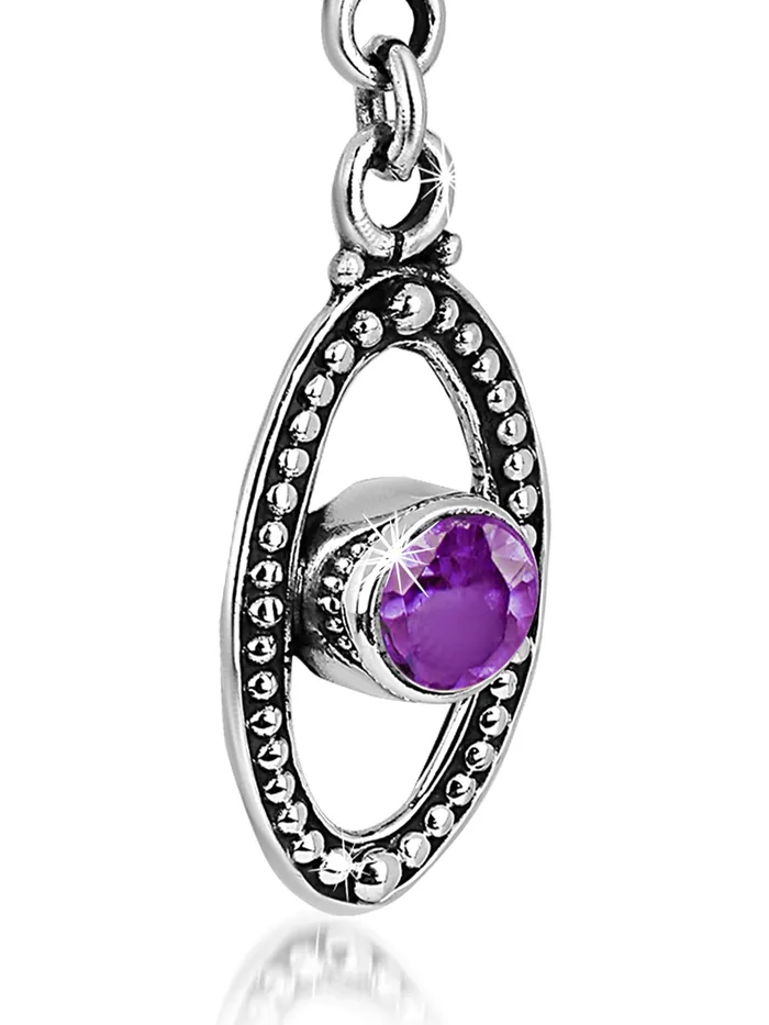 Yellow Chimes Gemstone Amethyst Quartz 925 Sterling Silver Hallmark and Certified Purity Drop Earrings for Women and Girls Yellow Chimes Earrings