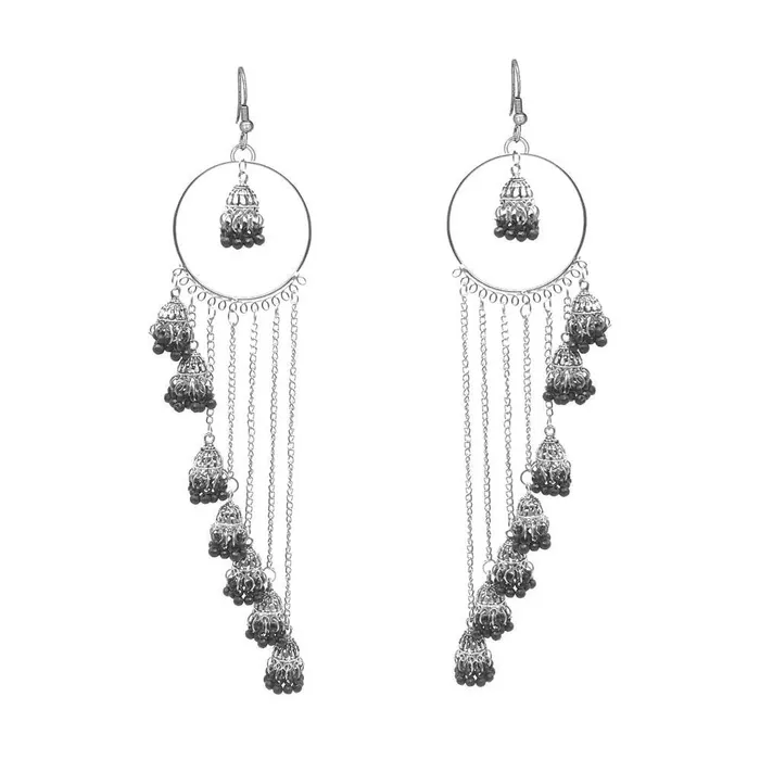 Yellow Chimes German Silver Oxidized Kashmiri Style Bali Traditional Jhumka Jhumki Earrings for Women and Girls Gold Yellow Chimes Earrings Yellow Chimes German Silver Oxidized Kashmiri Style Bali Traditional Jhumka Jhumki Earrings for Women and Girls Gold Yellow Chimes Earrings