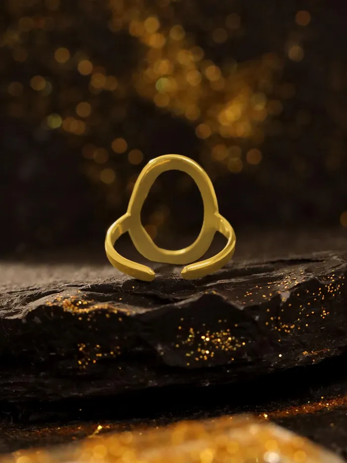 Yellow Chimes Gold Plated Adjustable Ring Chunky Statement Style Gift for Girls Wives Size 7 Necklaces