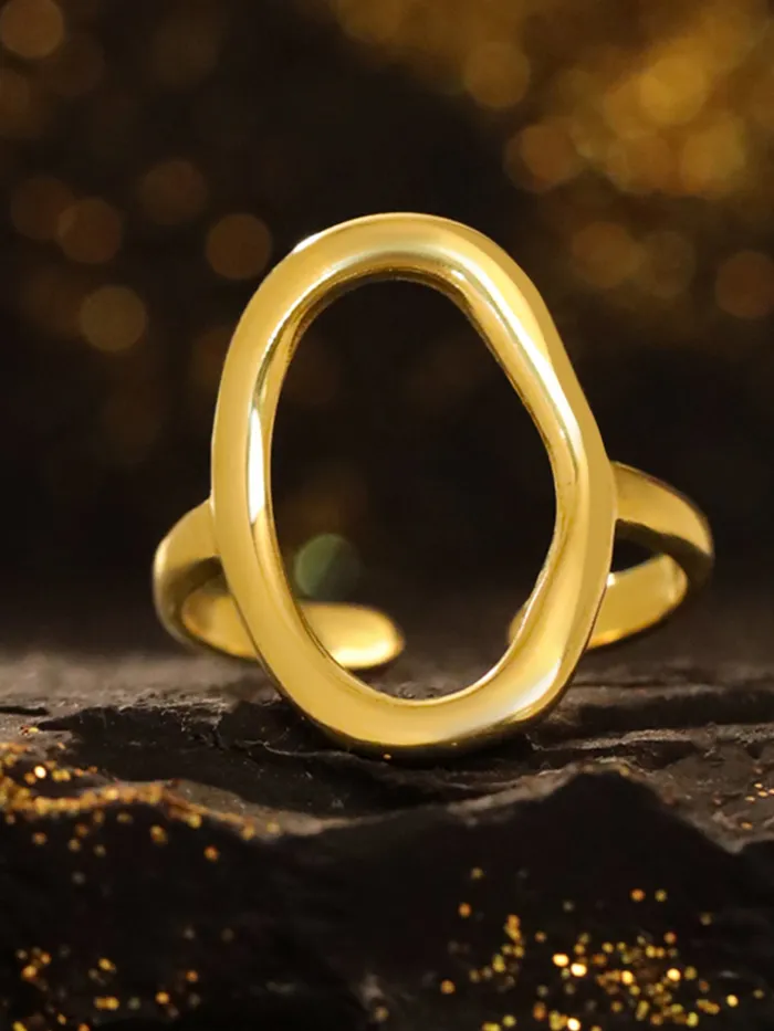Yellow Chimes Gold Plated Adjustable Ring Chunky Statement Style Gift for Girls Wives Size 7 Necklaces