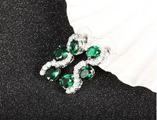 YELLOW CHIMES Green Wine Genuine Austrian Crystal Earrings for Girls and Women Yellow Chimes Earrings