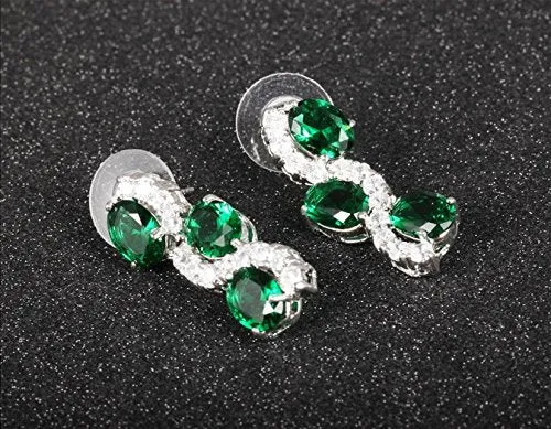 YELLOW CHIMES Green Wine Genuine Austrian Crystal Earrings for Girls and Women Yellow Chimes Earrings