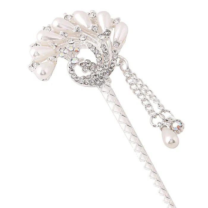 Yellow Chimes Hair Stick for Bun Stick for Women Girls Hair Accessories for Women Juda Bun Hair Stick Juda Pins for Hair Bun Accessory Hair Bun Ties Gift for Women Girls Peacock Juda Pin Yellow Chimes Necklaces