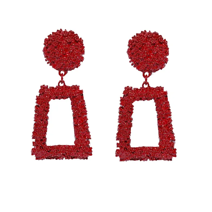 Yellow Chimes High Trend Latest Geometric by Yellow Chimes Copper Dangler Earrings for Women Red YCFJER810SQRRD Yellow Chimes Earrings