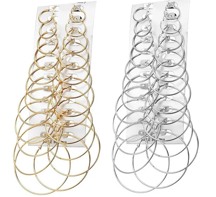 Yellow Chimes Hoop Earrings for Women Combo of 24 Pairs Silver Gold Plated Hoop Earrings for Women and Girls Yellow Chimes Bracelets Yellow Chimes Hoop Earrings for Women Combo of 24 Pairs Silver Gold Plated Hoop Earrings for Women and Girls Yellow Chimes Bracelets