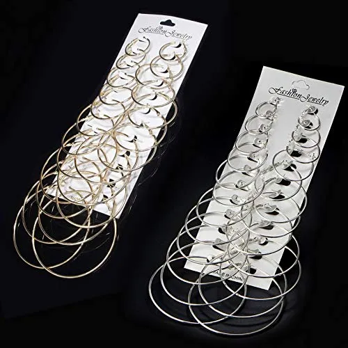 Yellow Chimes Hoop Earrings for Women Combo of 24 Pairs Silver Gold Plated Hoop Earrings for Women and Girls Yellow Chimes Bracelets