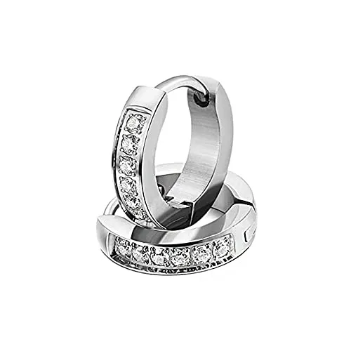 Yellow Chimes Hoop Earrings for Women Stainless Steel Crystal Silver Hoops Earrings for Women and Girls Yellow Chimes Necklaces