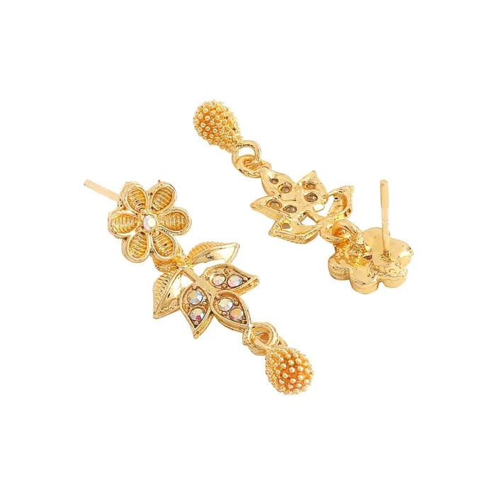 Yellow Chimes Jewellery Set for Women and Girls Crystal Bridal Jewellery Set for Wedding Bridal Jewellery Set Birthday Gift for girls and women Anniversary Gift for Wife Design 7 Yellow Chimes Earrings