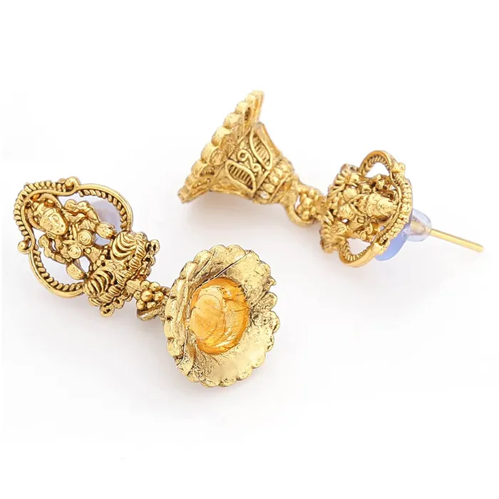 Yellow Chimes Jewellery Set For Women Gold Plated Traditional Choker Necklace Set with Earrings Temple Jewellery Set For Women and Girls Yellow Chimes Necklaces