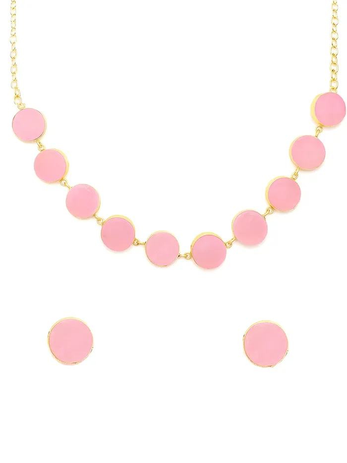 Yellow Chimes Jewellery Set for Women Studded Pink Stone Choker Necklace Set Gold Plated Traditional Necklace Set With Earrings for Women and Girls Yellow Chimes Bracelets Yellow Chimes Jewellery Set for Women Studded Pink Stone Choker Necklace Set Gold Plated Traditional Necklace Set With Earrings for Women and Girls Yellow Chimes Bracelets
